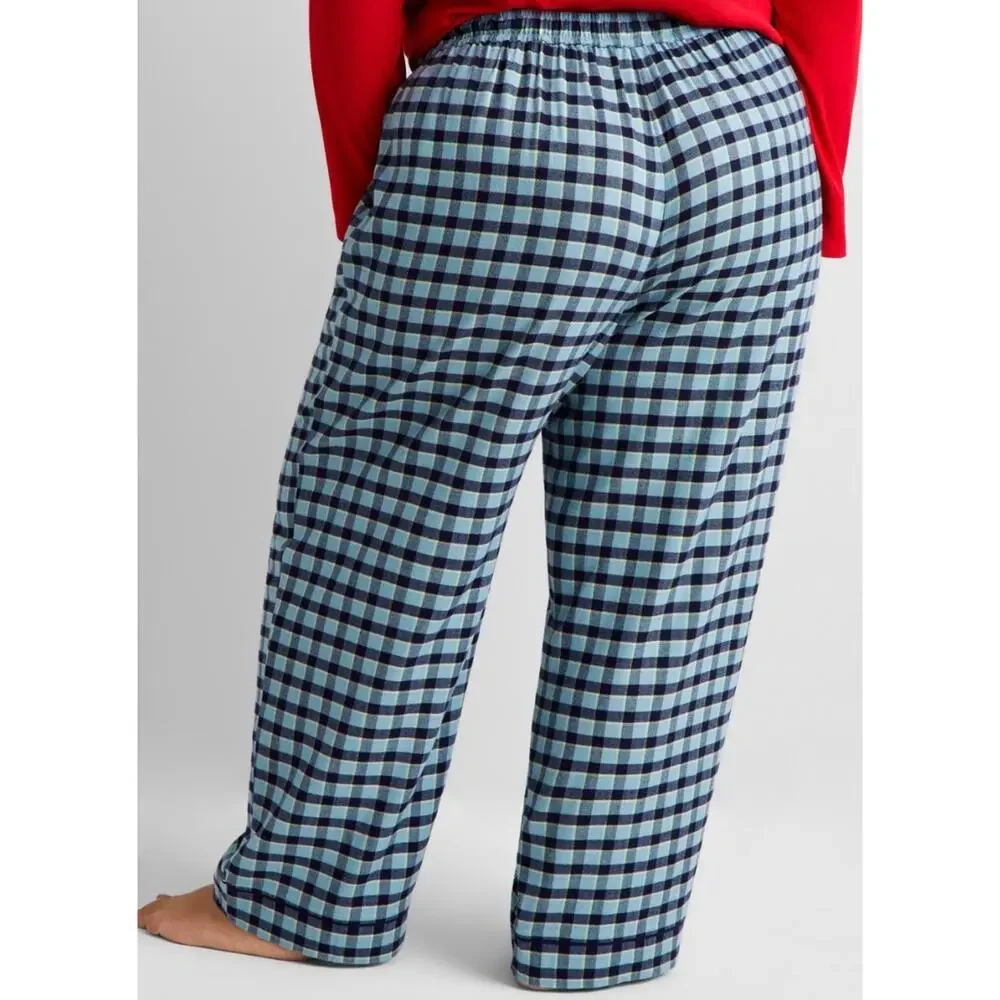 Brand New State of Day Women's Size 3X Blue Grid Plaid Lounge Pajama Pants